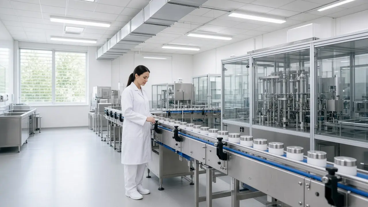 A cosmetics filling room